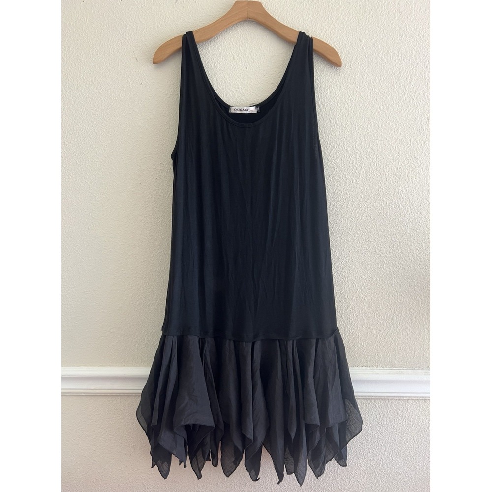 Origami by Vivien Womens XL Black Handkerchief Hem Dress Whimsigoth Witchy Fairy